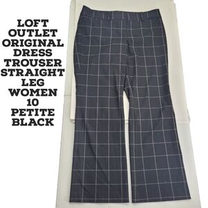LOFT OUTLET Pants Women 10 Original Dress Trouser Straight Leg Petite Black